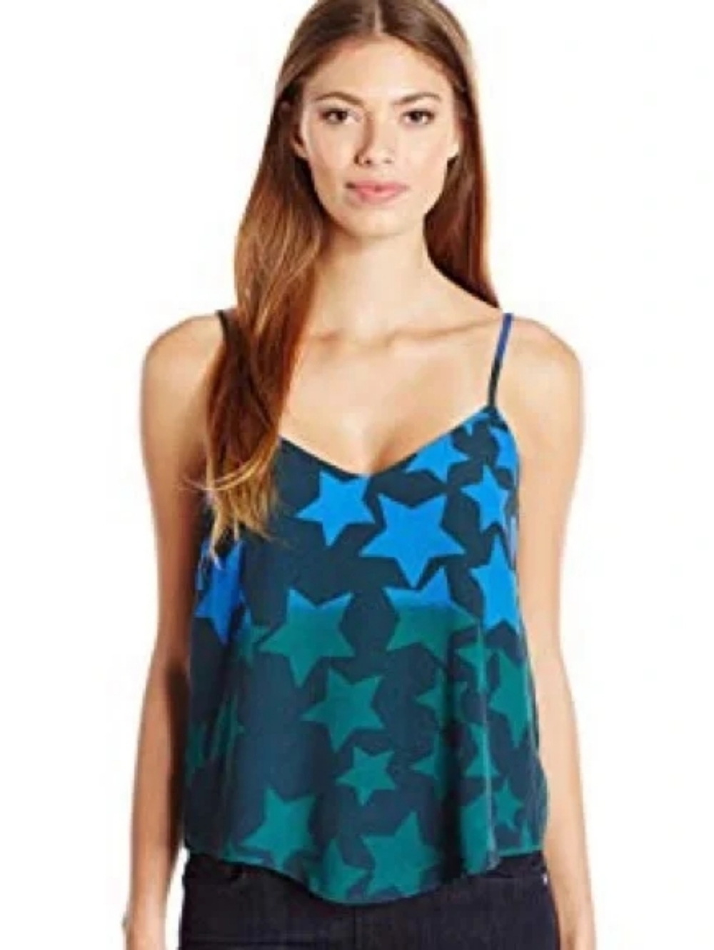 Mara Hoffman Star Cami Tank Blouse Blue Green Size Small